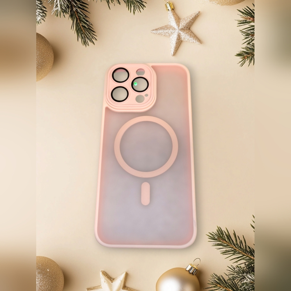 New iPhone 16 Pro Max Pink Magnetic Matte Translucent Shockproof Case